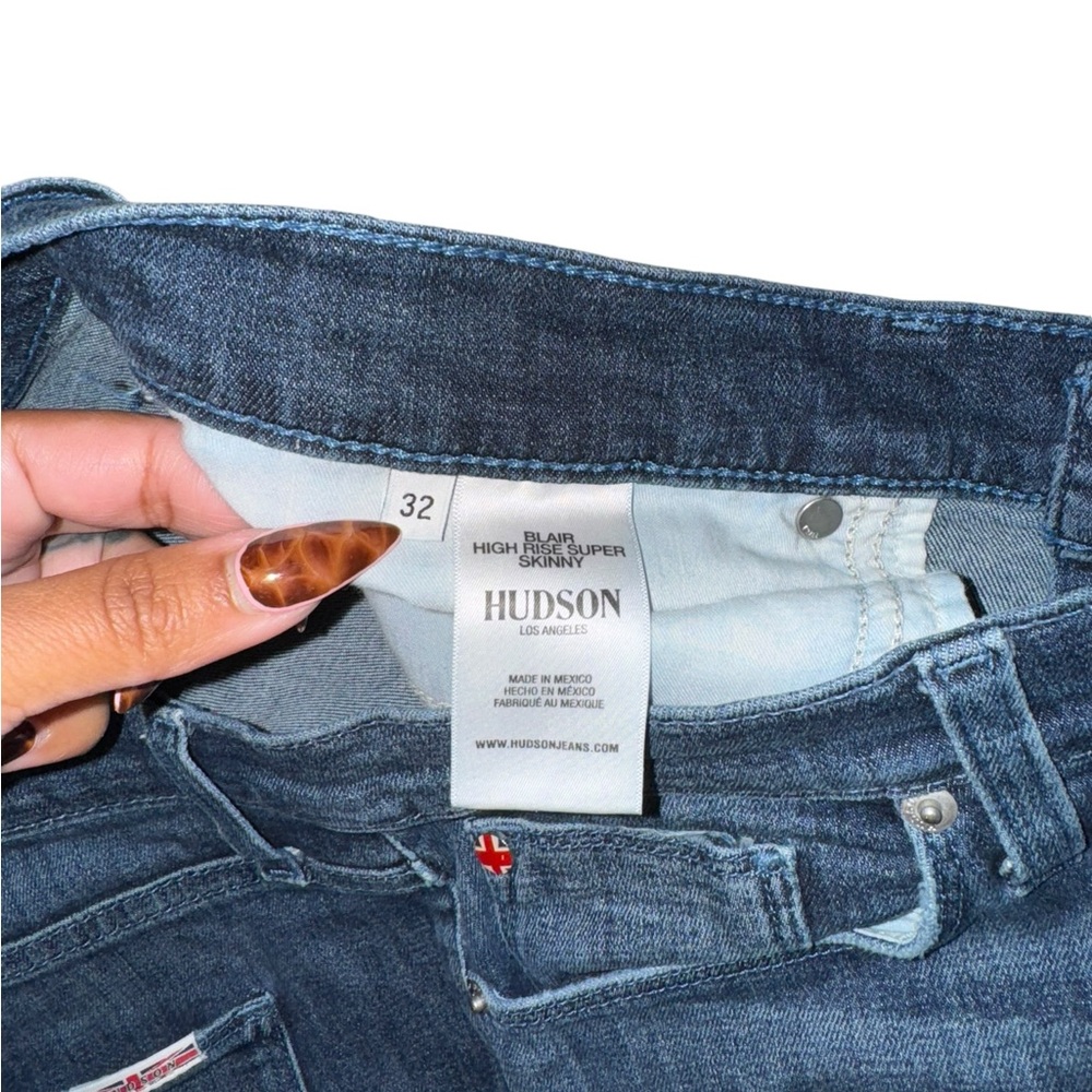 Hudson Jeans Blair High Rise Super Skinny Dark Wash Size 32 - Picture 6 of 7
